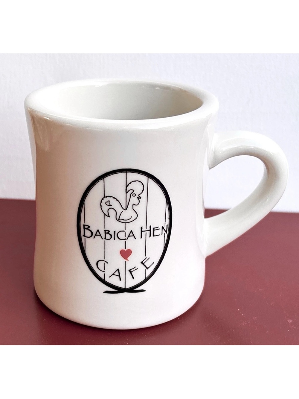 Babica Hen Cafe Diner Style Coffee Mug "WIND BLOWS" Lake Oswego OREGON